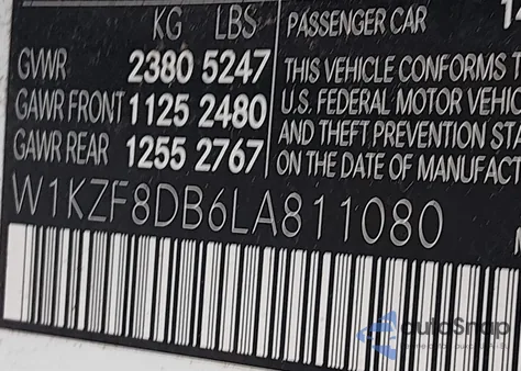 2020 Mercedes-Benz E 350 z USA, uszkodzony, nr VIN W1KZF8DB6LA811080